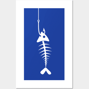 Fish skeleton in a fish hook. Posters and Art